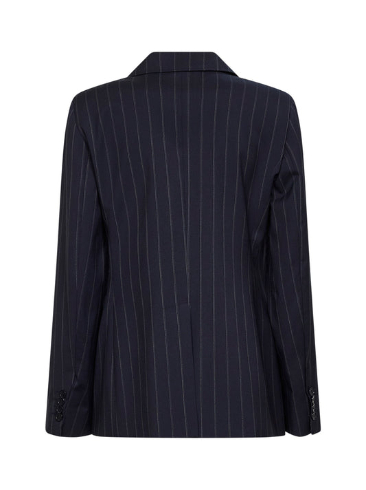 Blazer doppiopetto MSTONAGRO in tela gessata blu