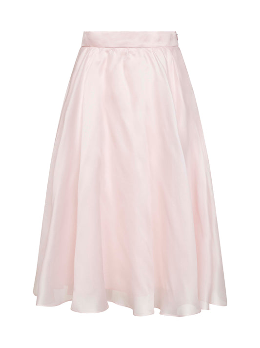 Pink silk organza MSECALLE midi full skirt