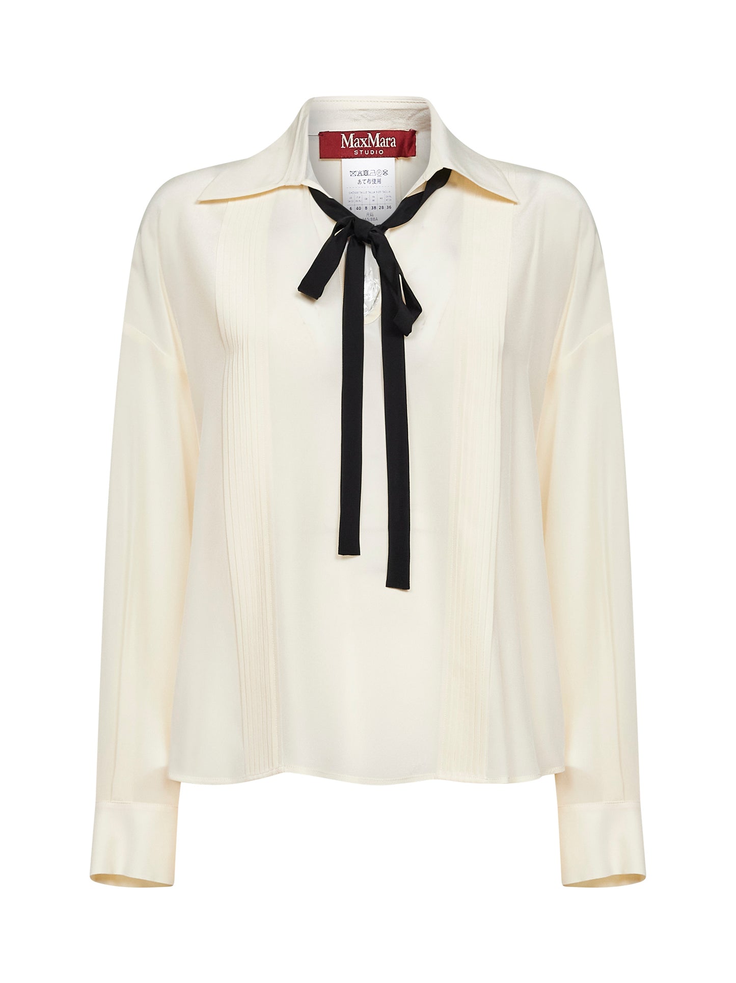Beige silk MSTCOLONO tie blouse