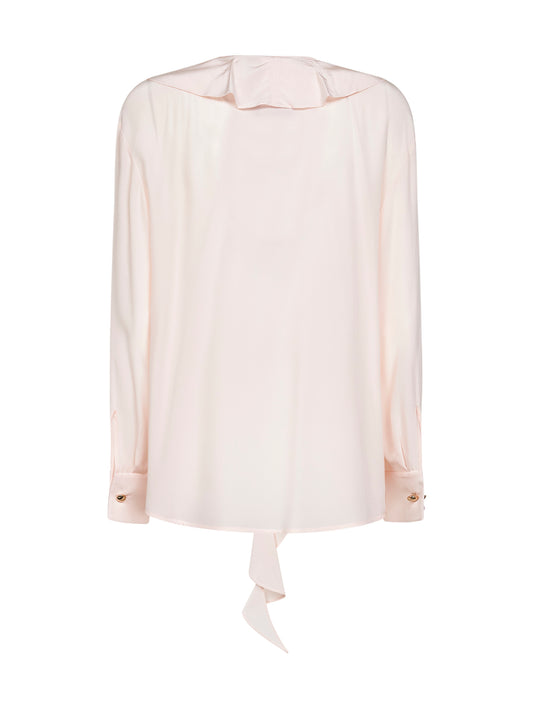 Blusa MSTEPICA in crêpe de Chine di seta rosa