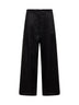 Black washed ramie canvas MSTTARTUFO cropped trousers