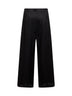 Black washed ramie canvas MSTTARTUFO cropped trousers