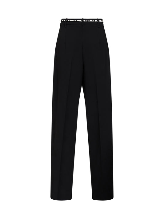 Pantaloni fluidi MSTCORVINO in cady nero