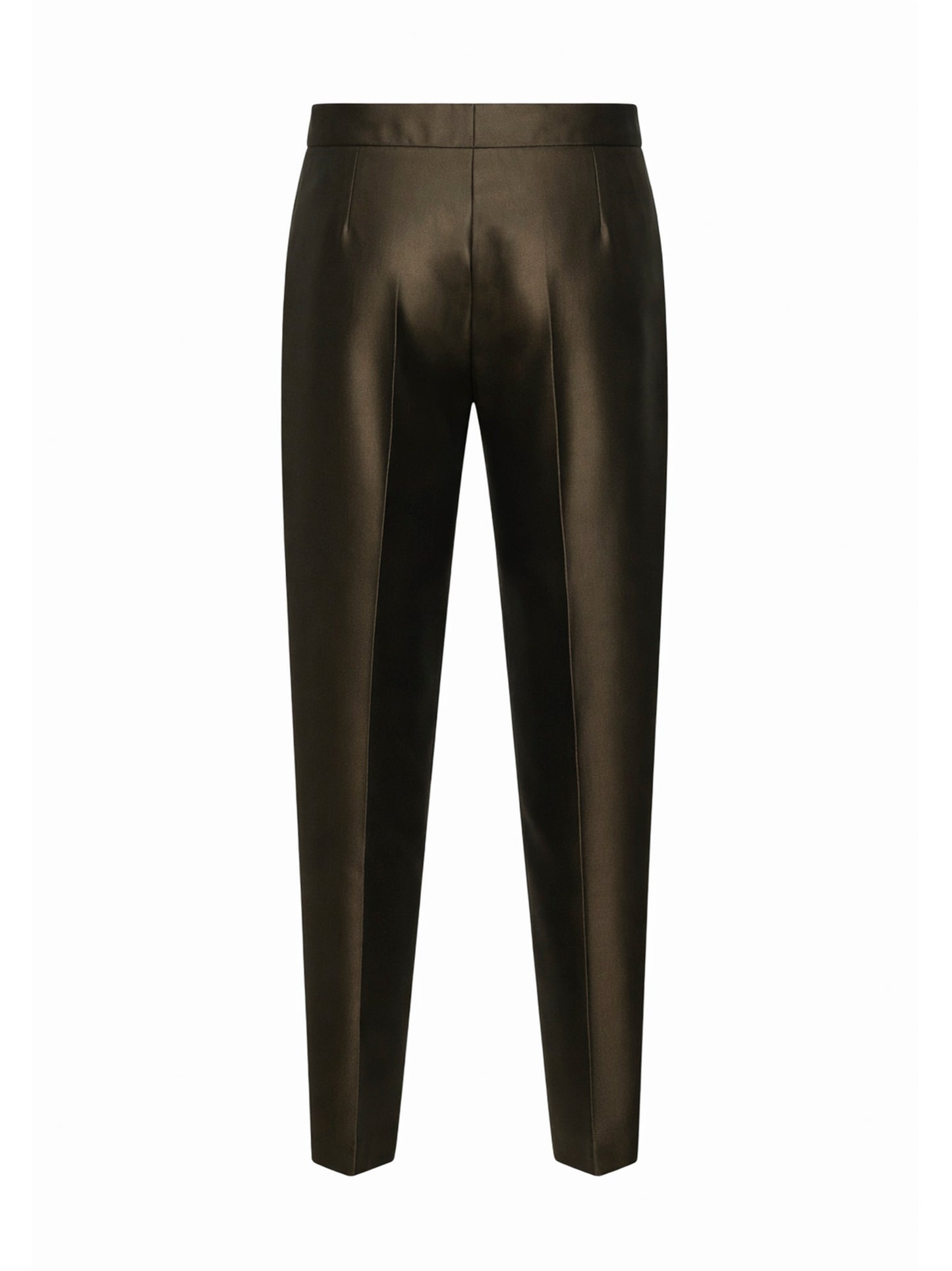 Pantaloni carrot MSTZINCO in shantung di misto seta verde kaki