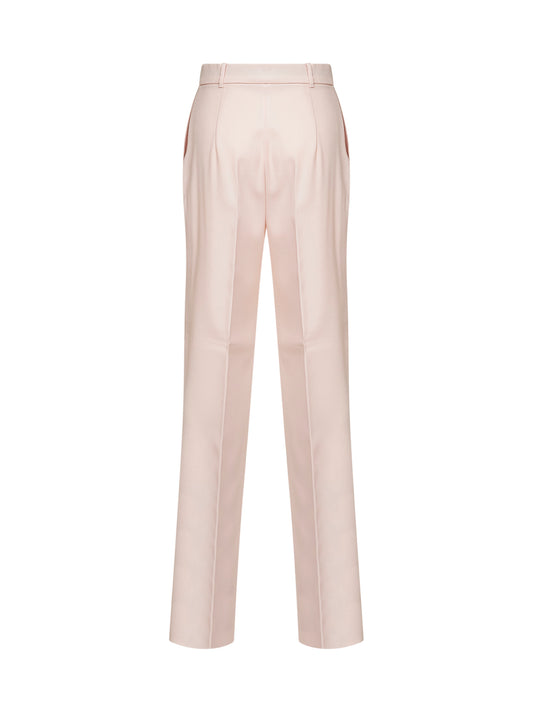 Pantaloni dritti MSTQUASAR in lana crêpe rosa