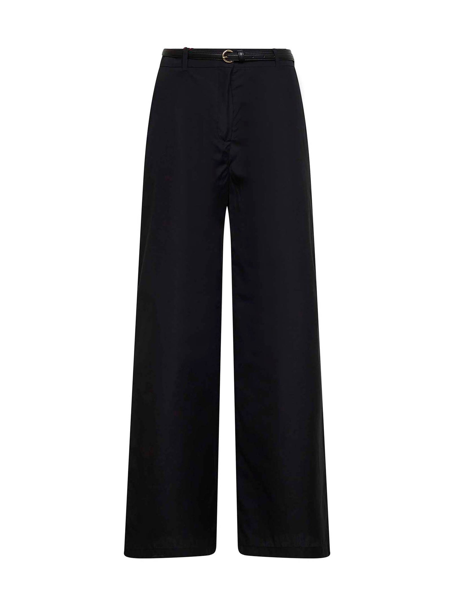 Black poplin MSTFAREA belted trousers