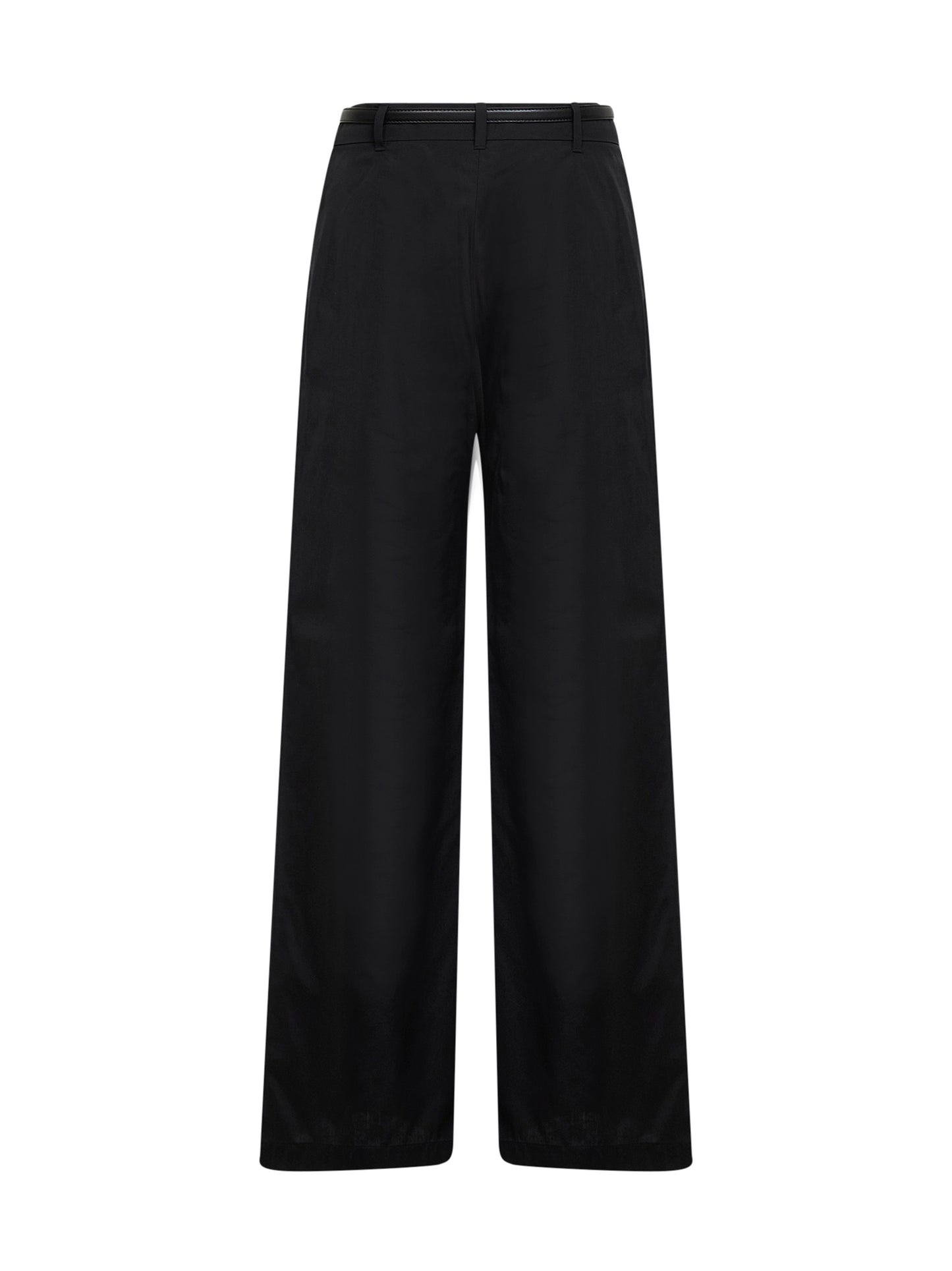 Black poplin MSTFAREA belted trousers