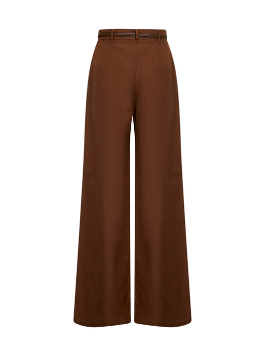 Clay poplin MSTFAREA belted trousers