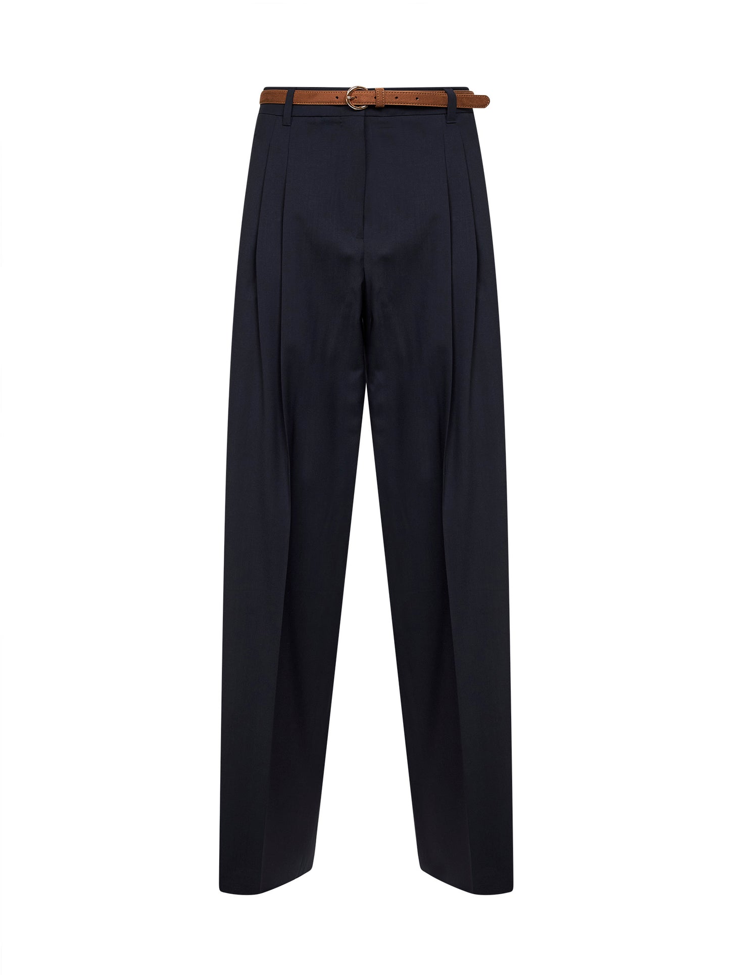 Pantaloni fluidi MSTBACIO in tela di lana stretch blu