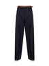 Pantaloni fluidi MSTBACIO in tela di lana stretch blu