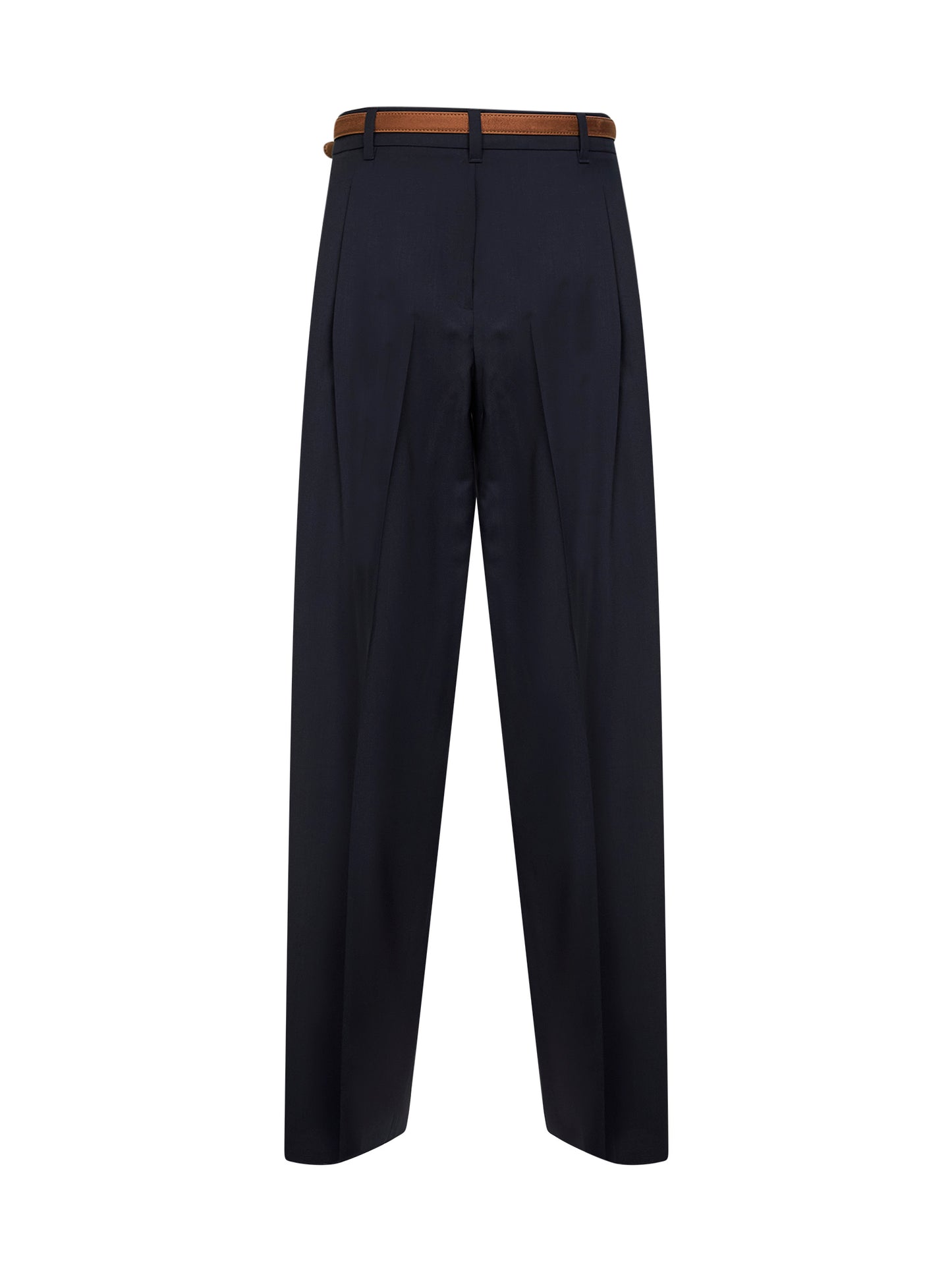 Pantaloni fluidi MSTBACIO in tela di lana stretch blu