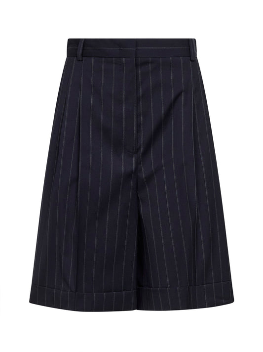 Bermuda MSTERE in tela di lana gessata blu