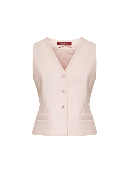 Gilet MSTMADIA in crêpe di lana rosa