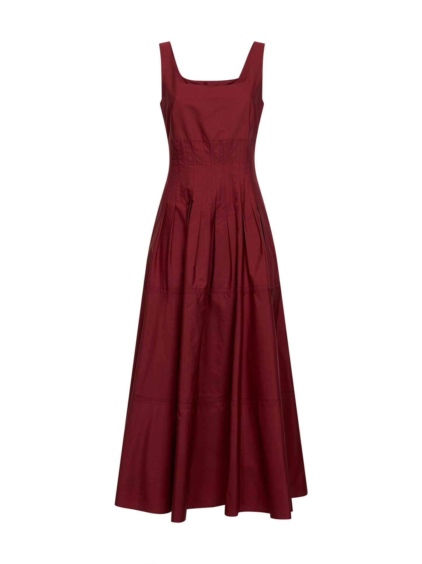 Brick red poplin MSTFELTRE long dress