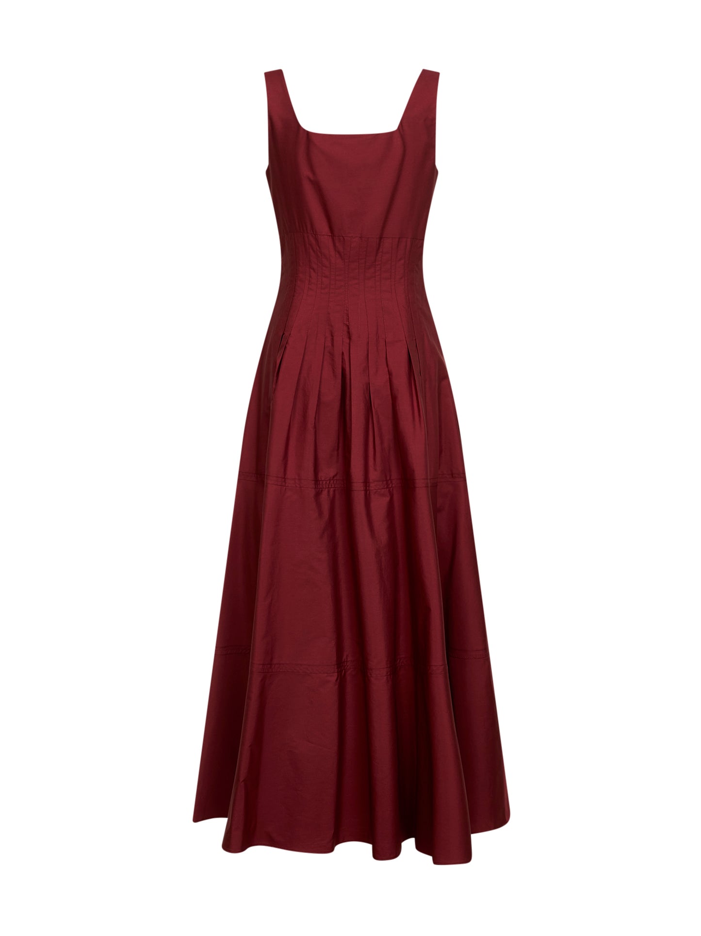 Brick red poplin MSTFELTRE long dress