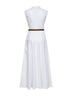 White poplin MSTGESTO long belted dress