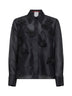 Camicia ricamata MSEAGI in organza di seta nera