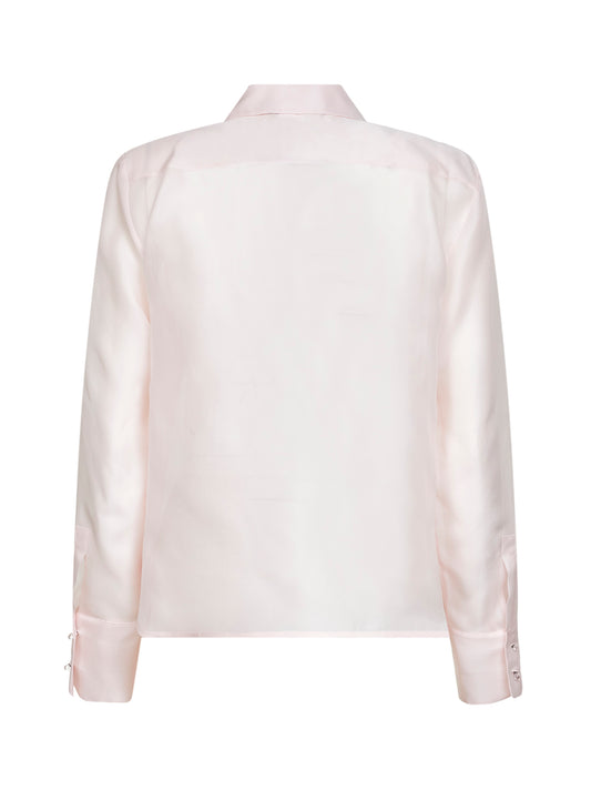 Camicia ricamata MSEAGI in organza di seta rosa