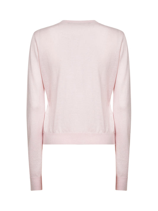 Cardigan MSTLIBBRA in maglia rosa con paillettes