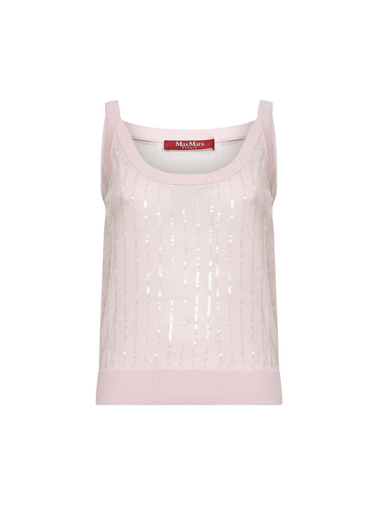 Pink knit MSTCOSETTA top with sequins