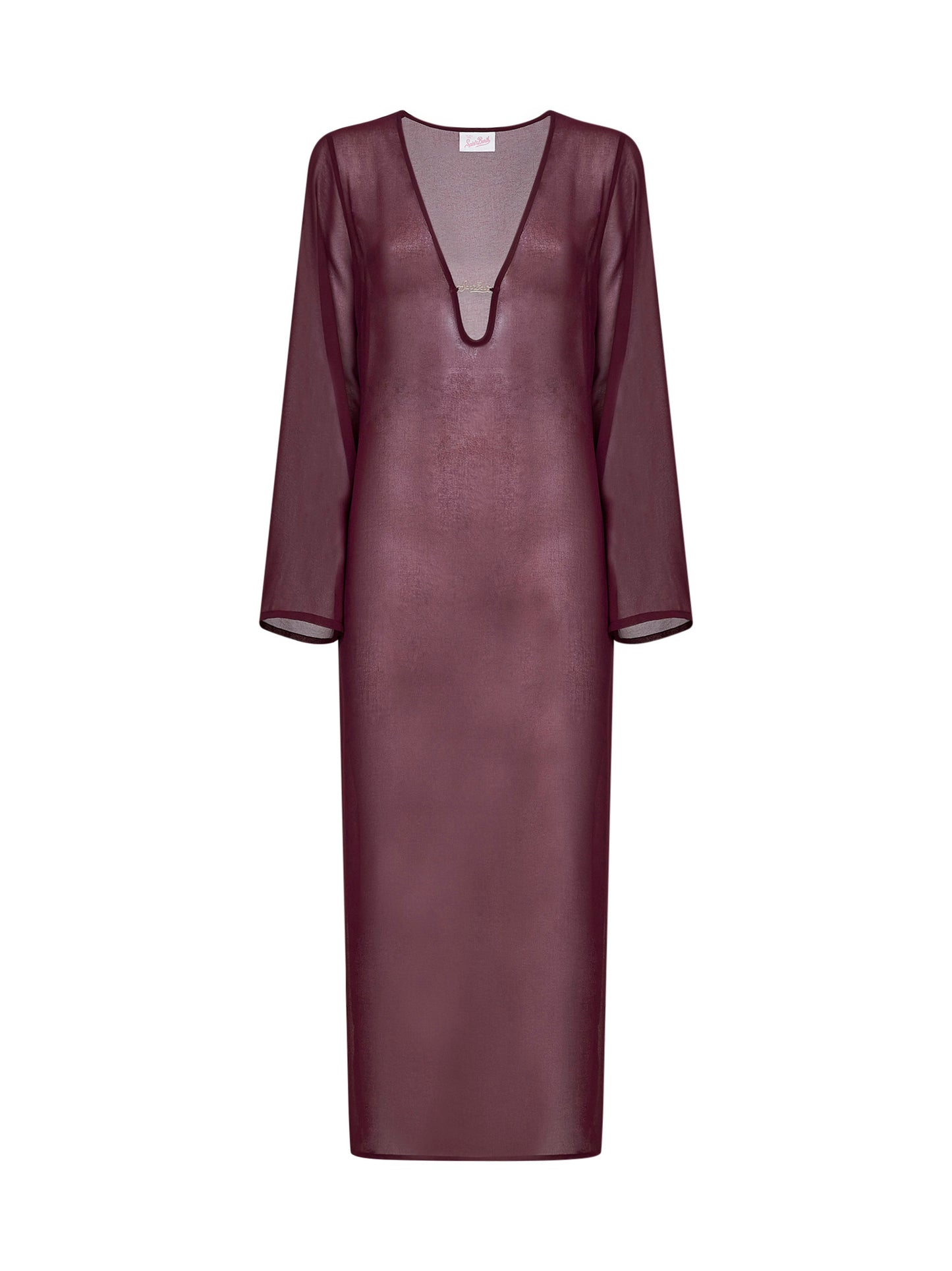 Abito maxi Agatha Plate in georgette bordeaux