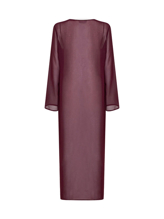 Abito maxi Agatha Plate in georgette bordeaux