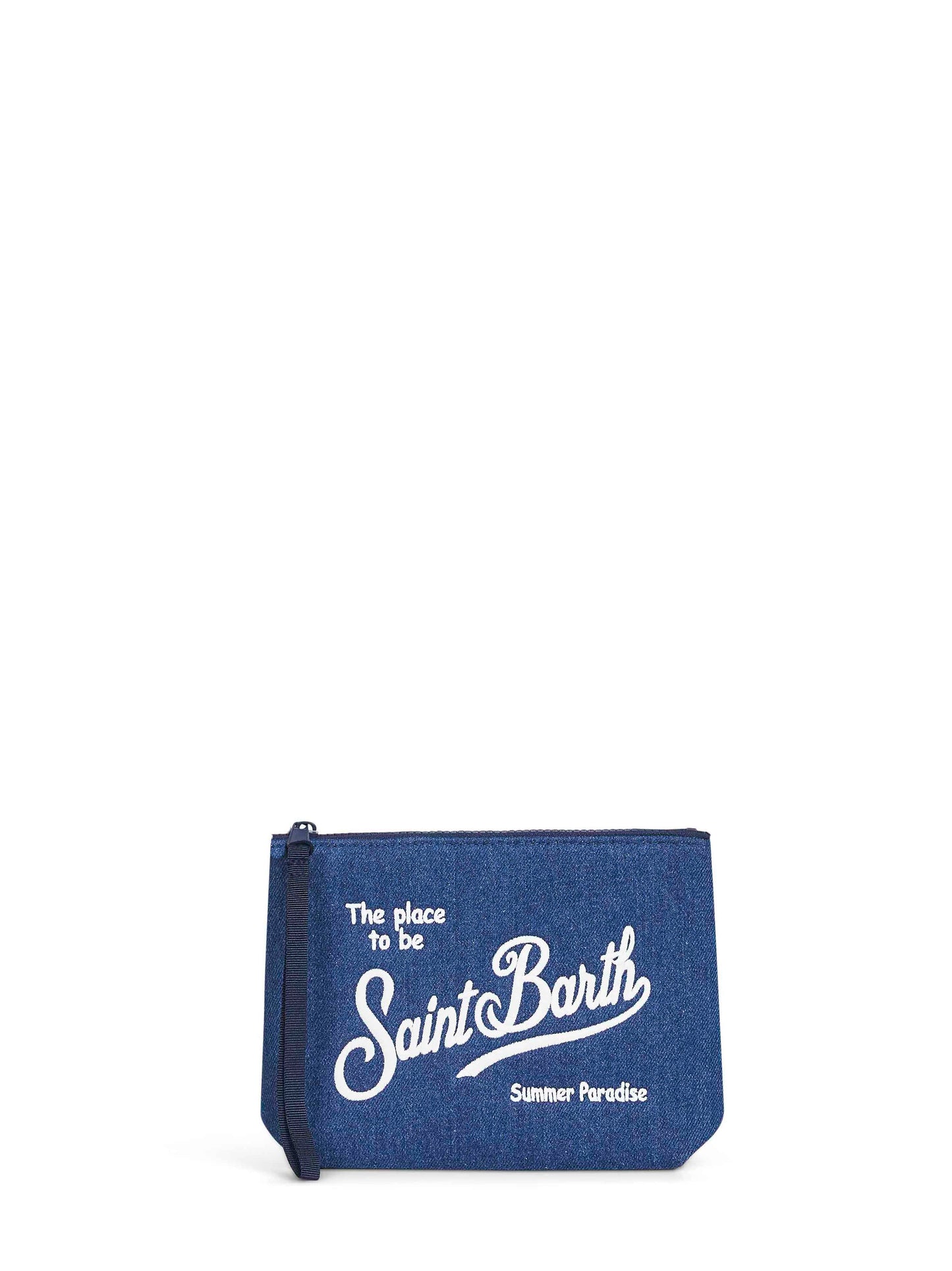 Pochette ricamata Aline blu scuro