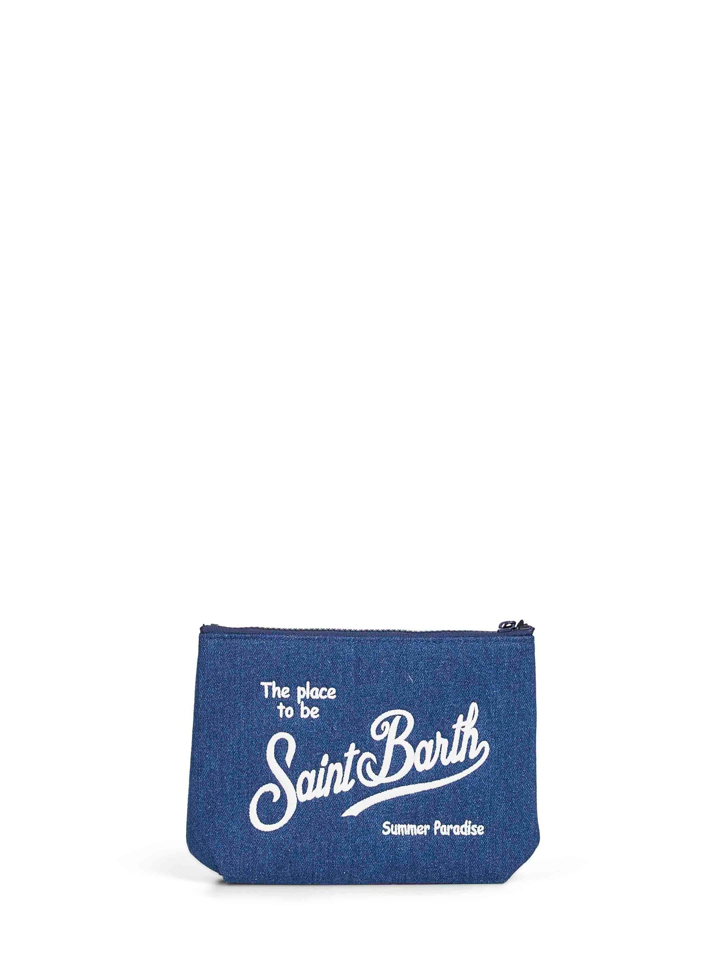 Pochette ricamata Aline blu scuro