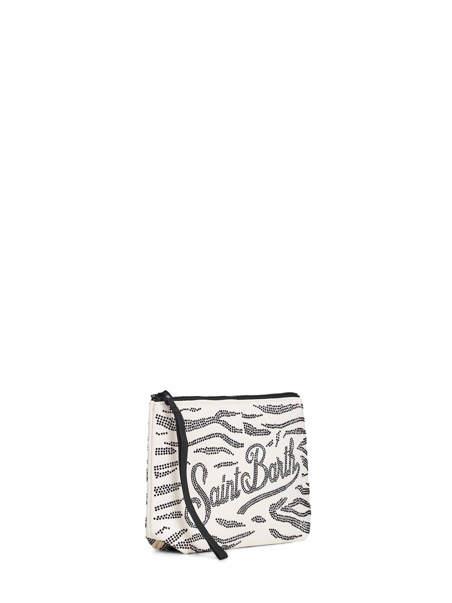 Pochette con strass Aline bianca e nera
