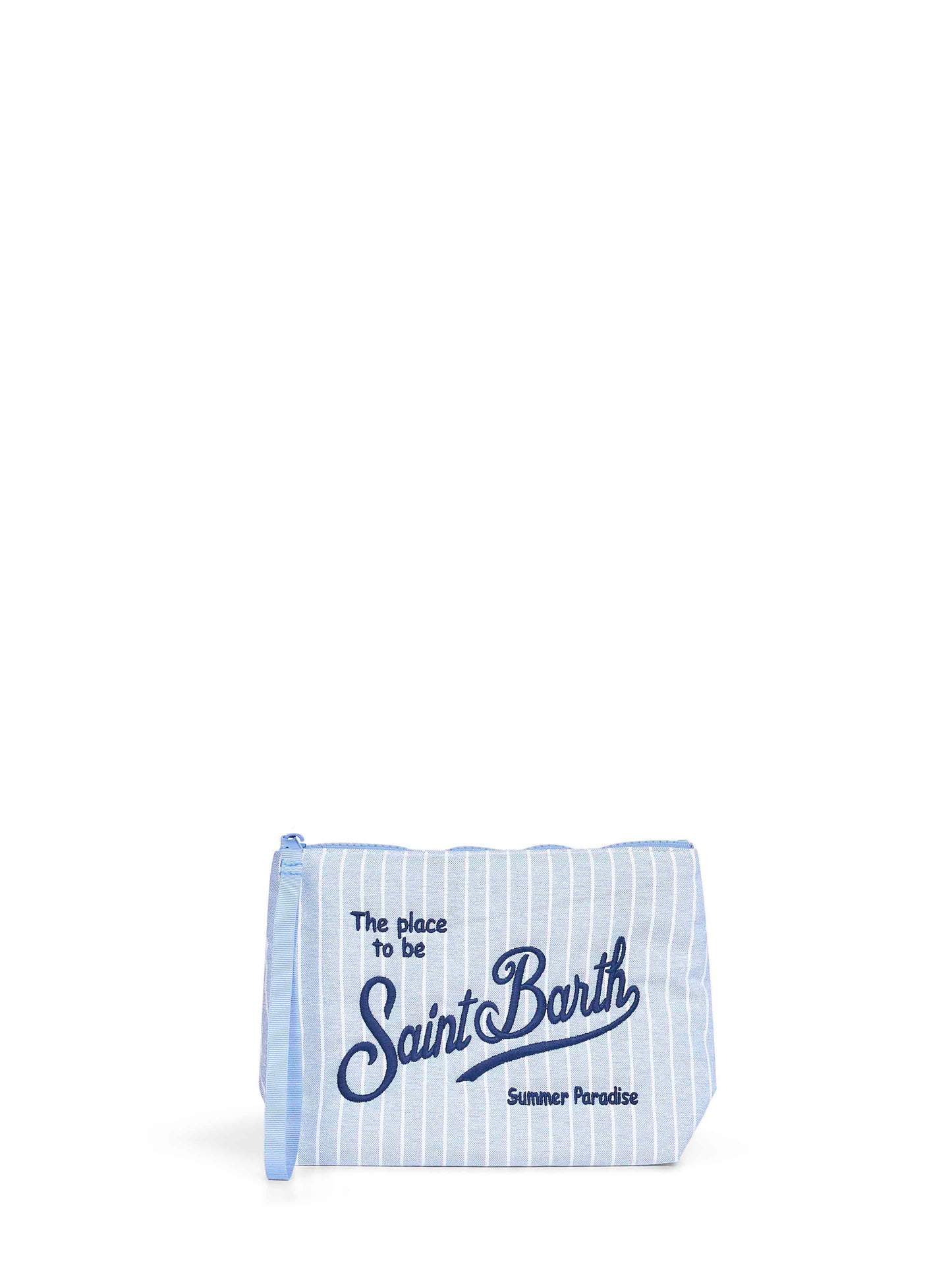 Pochette a righe Aline azzurro e bianco