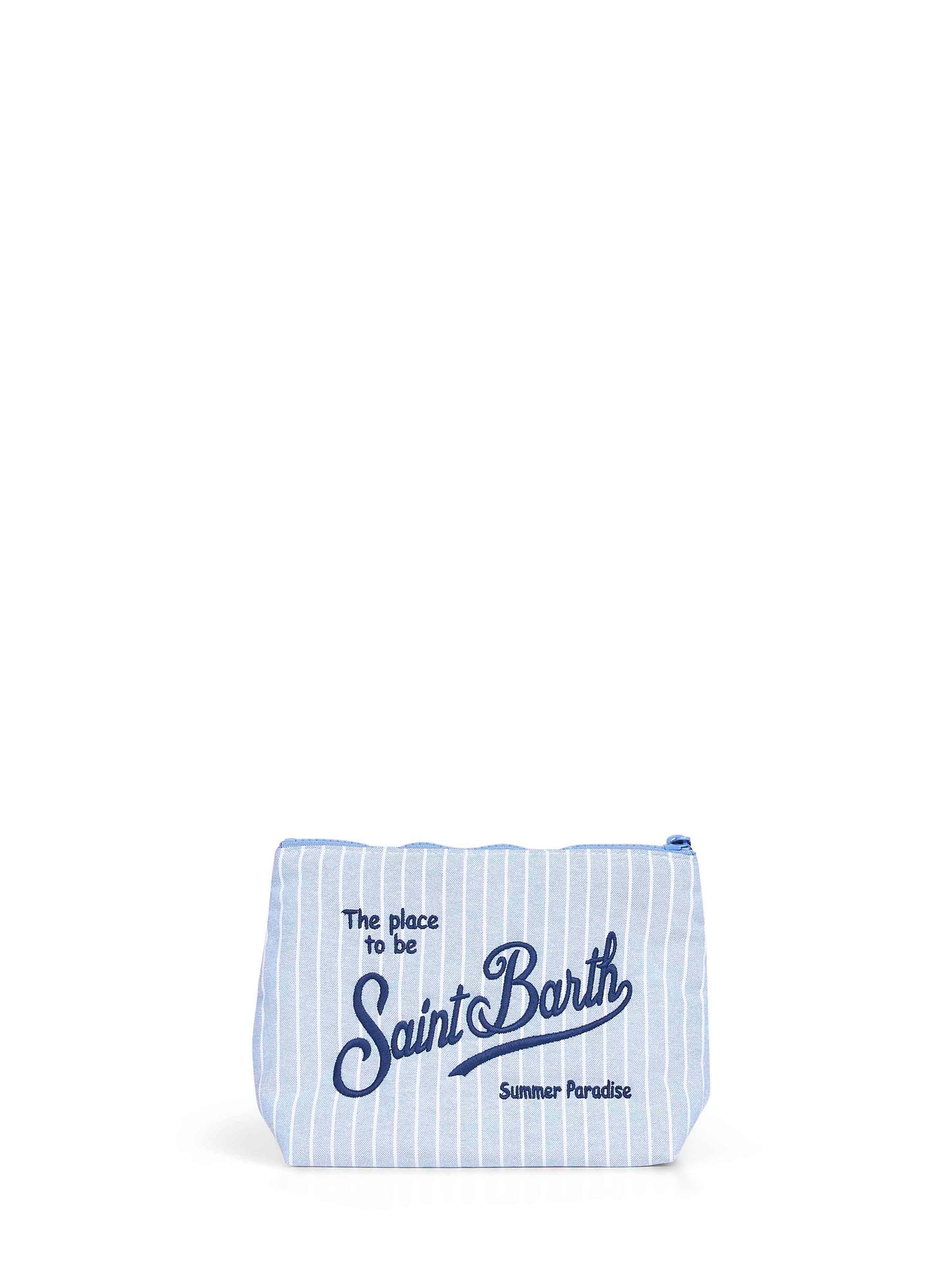 Pochette a righe Aline azzurro e bianco