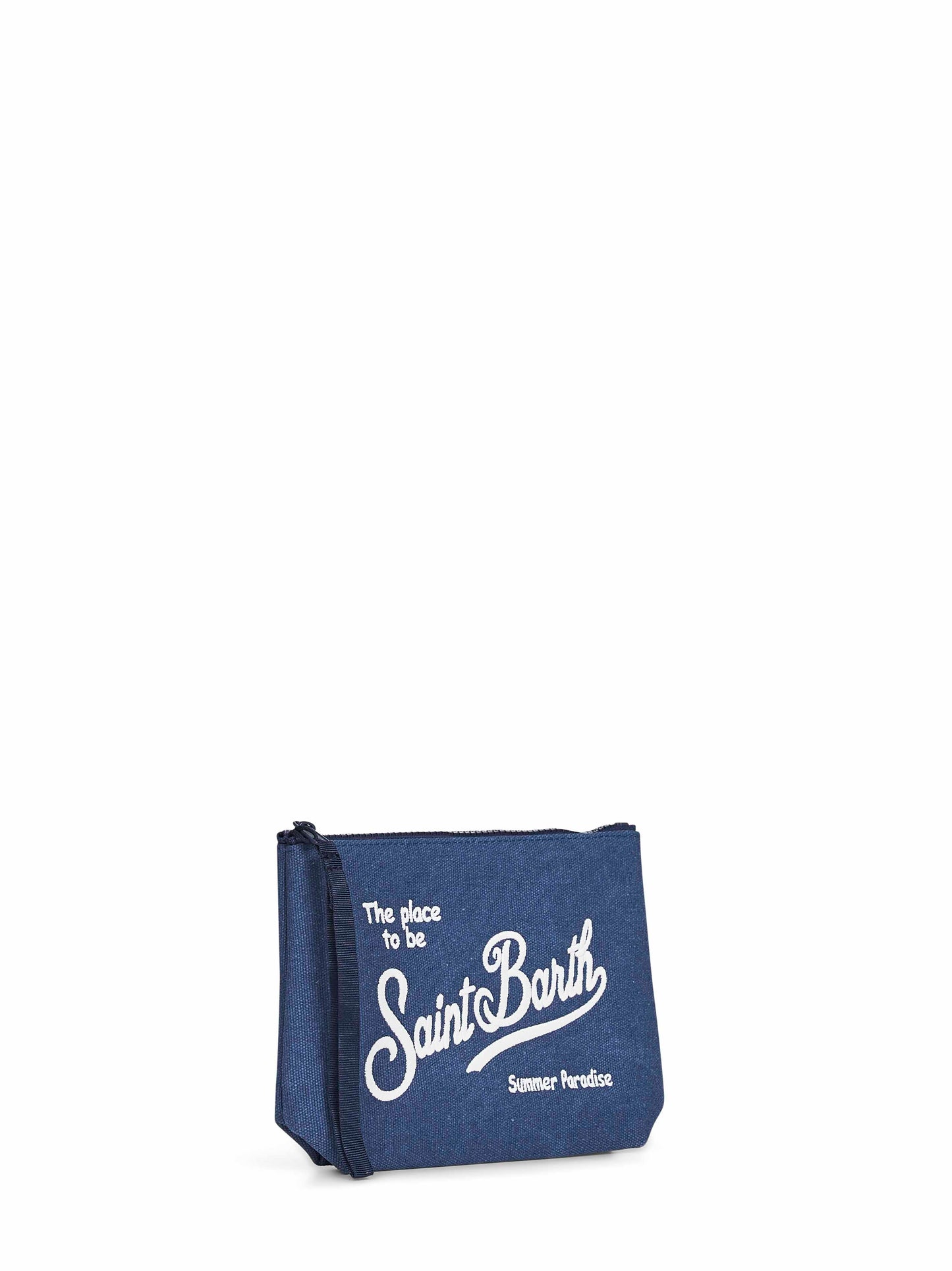 Pochette ricamata Aline blu