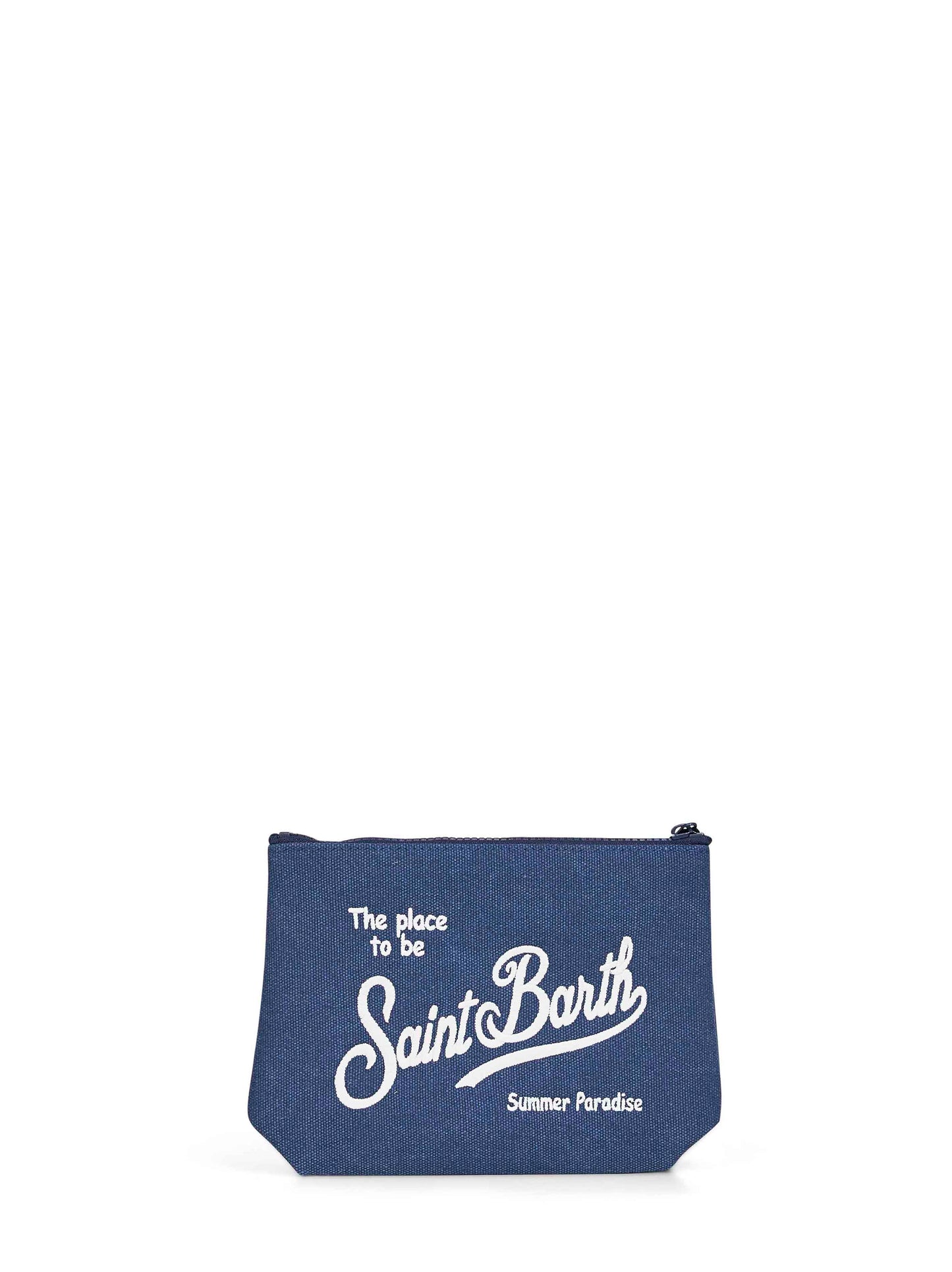 Pochette ricamata Aline blu