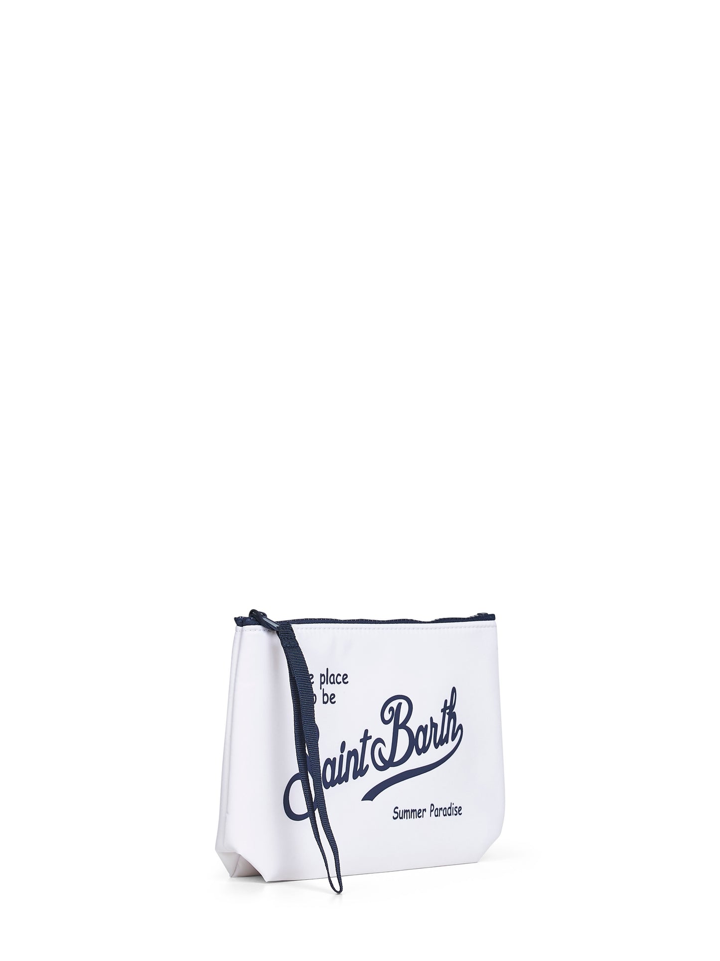 White Aline printed clutch bag