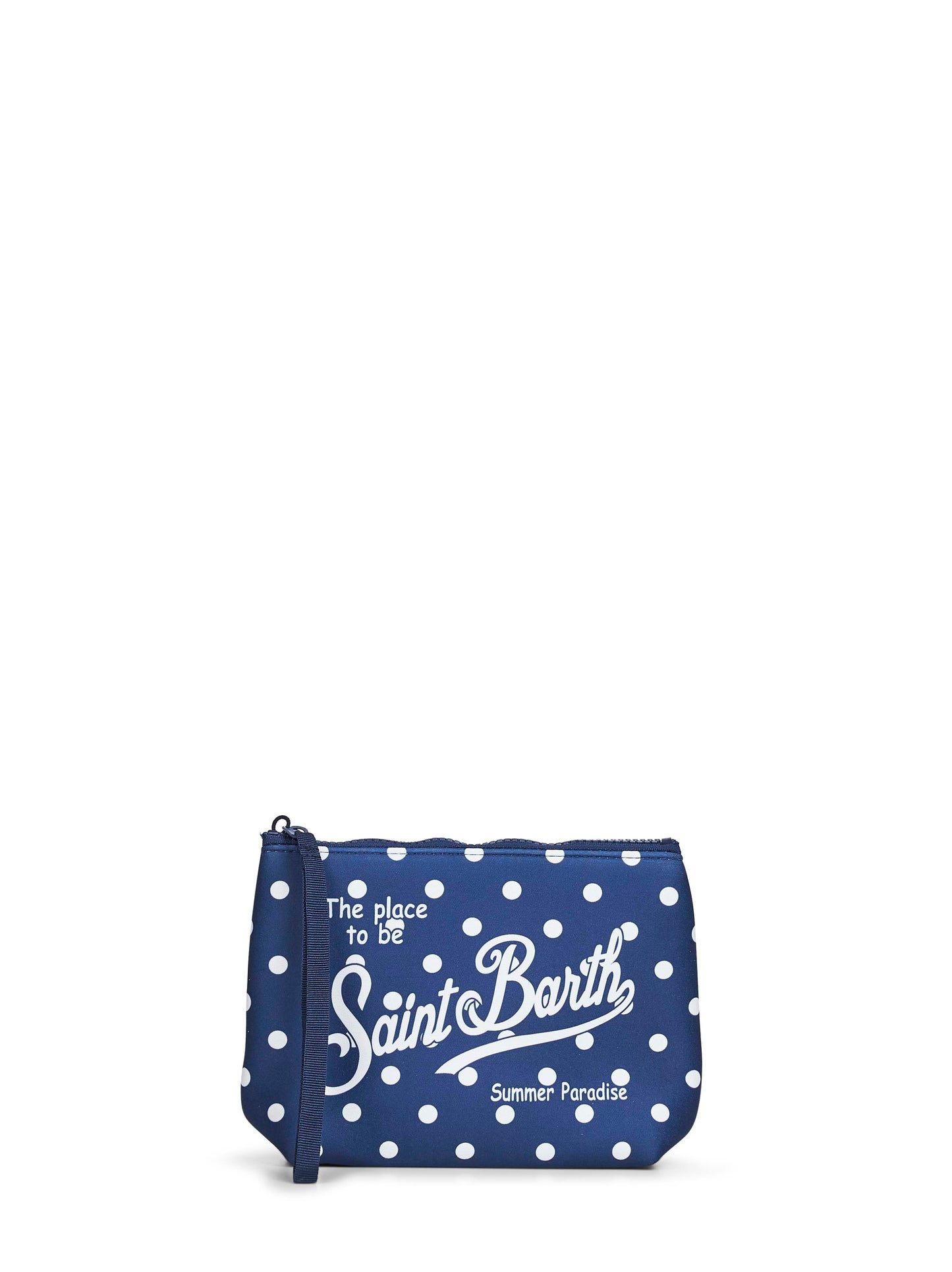 Pochette stampa pois Aline blu