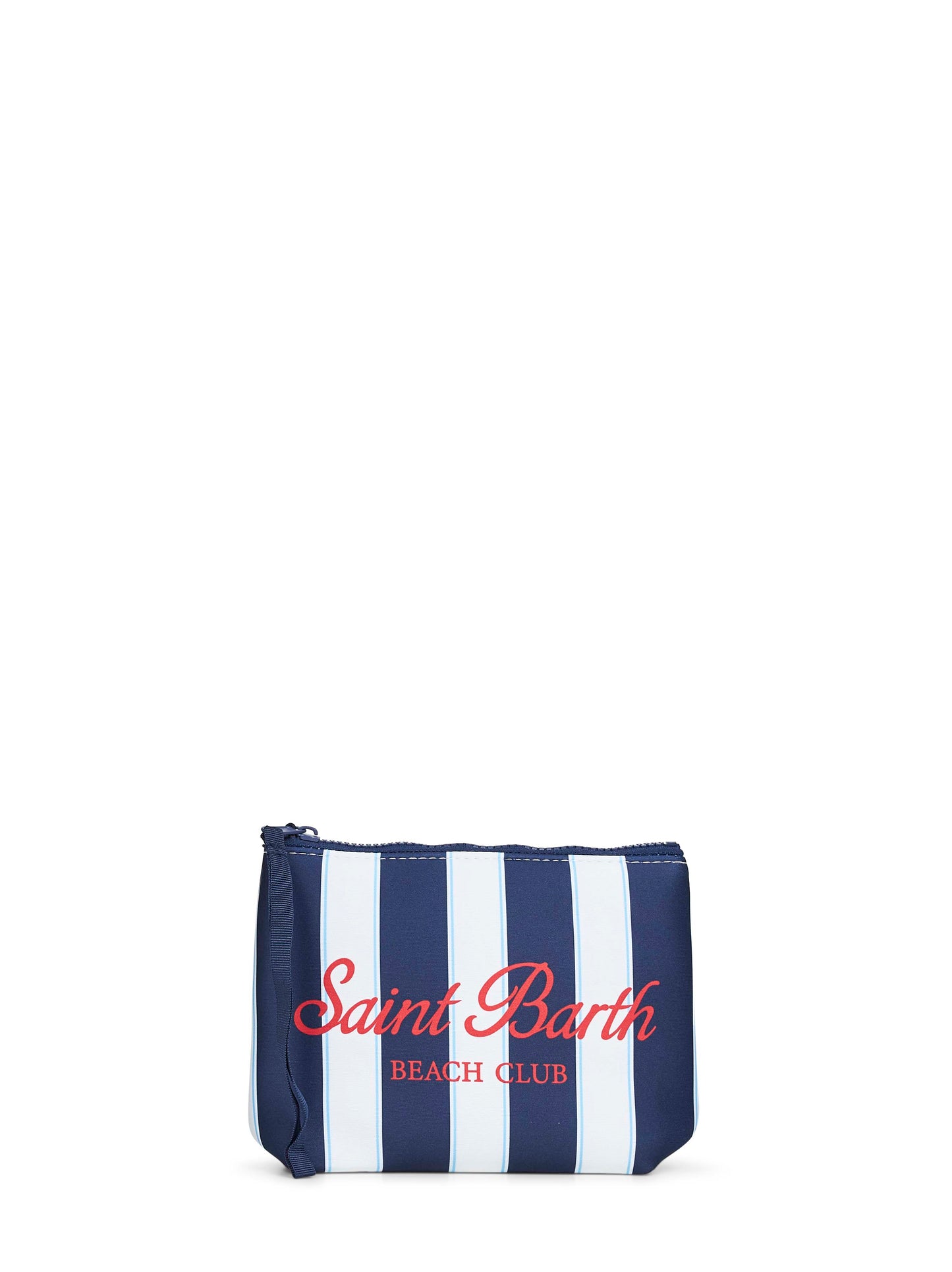 Pochette stampa a righe Aline blu e bianco