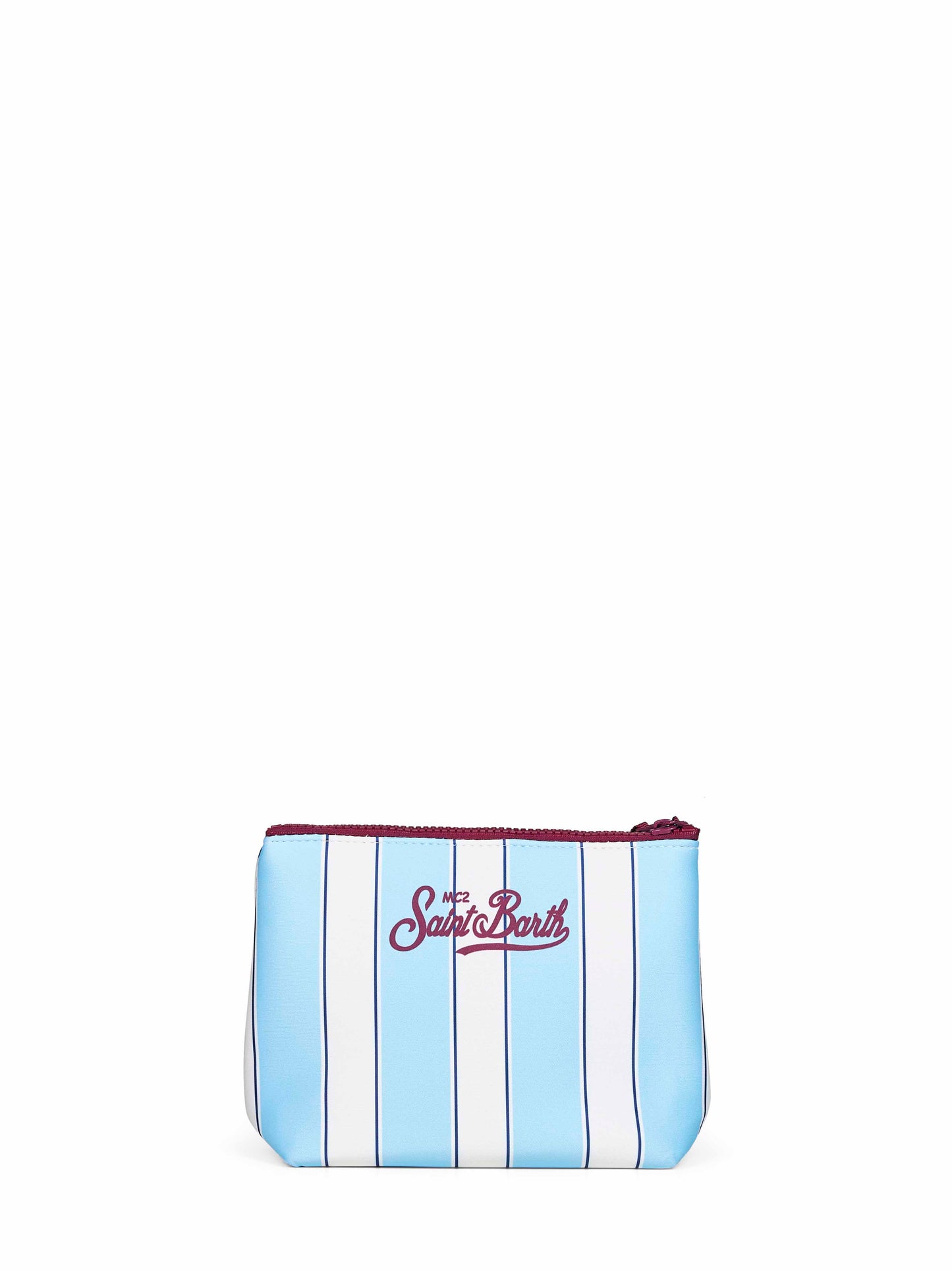 Pochette stampa a righe Aline azzurro e bianco