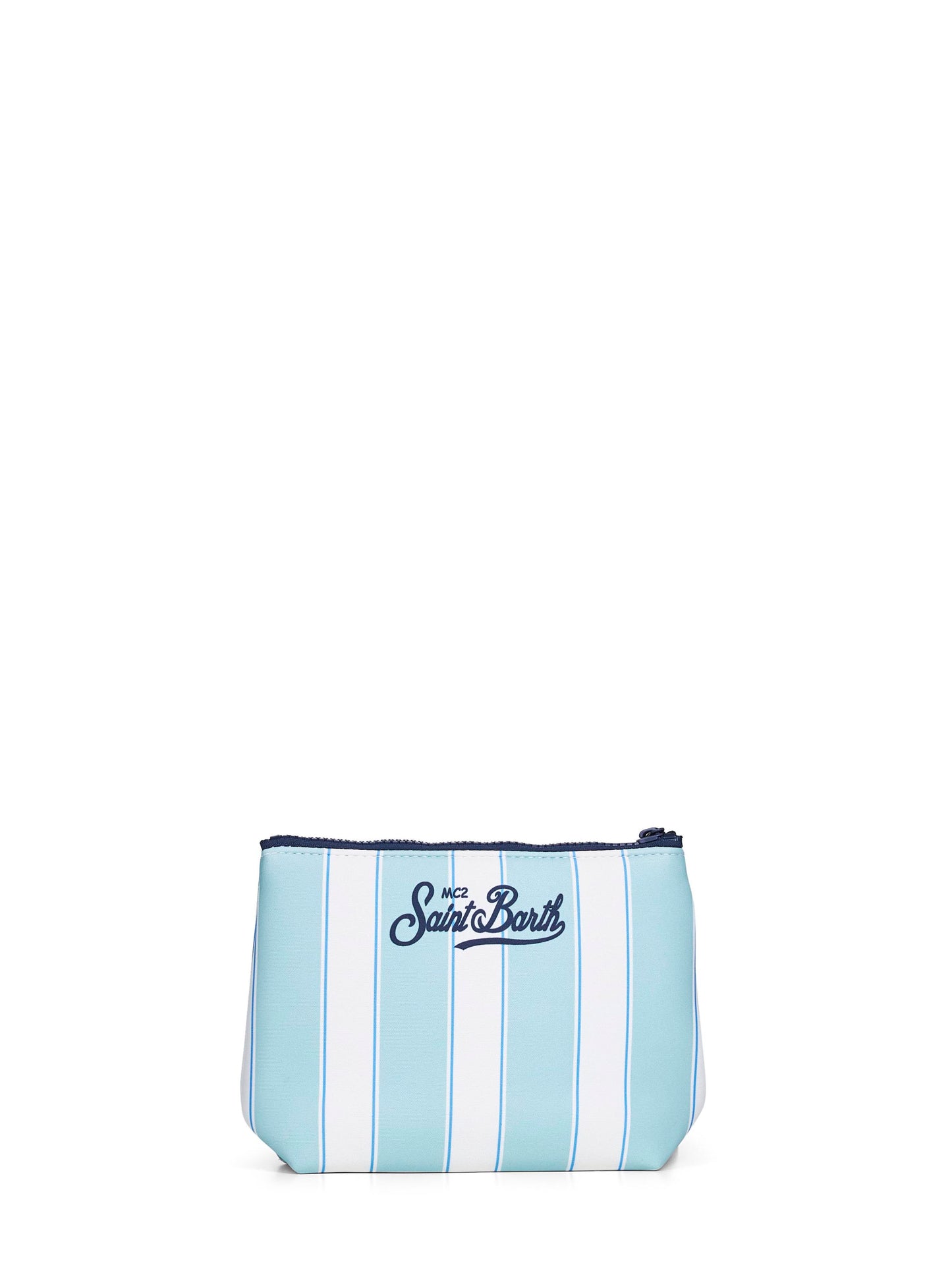 Pochette stampa a righe Aline menta e bianco