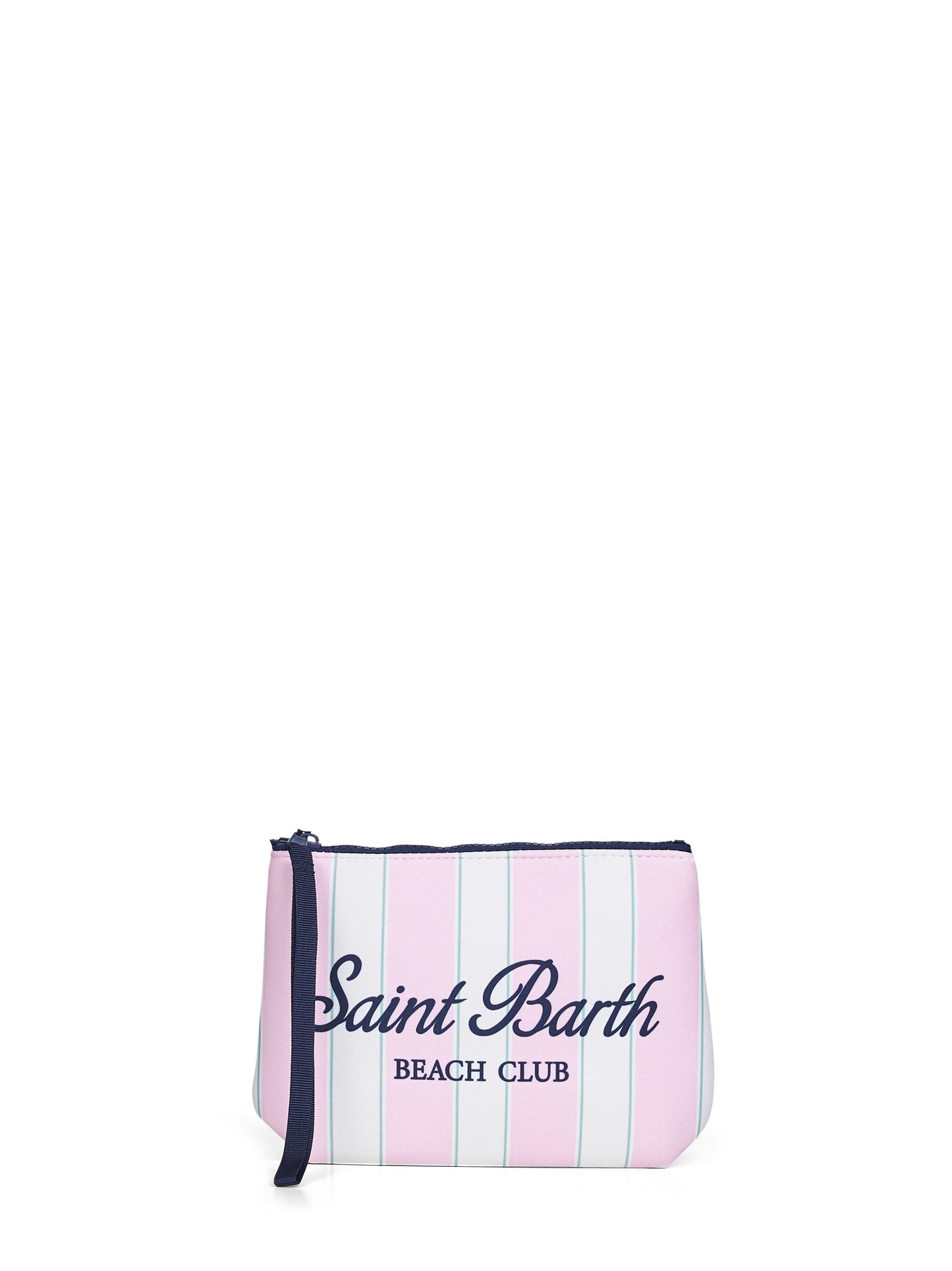 Pochette stampa a righe Aline rosa e bianco