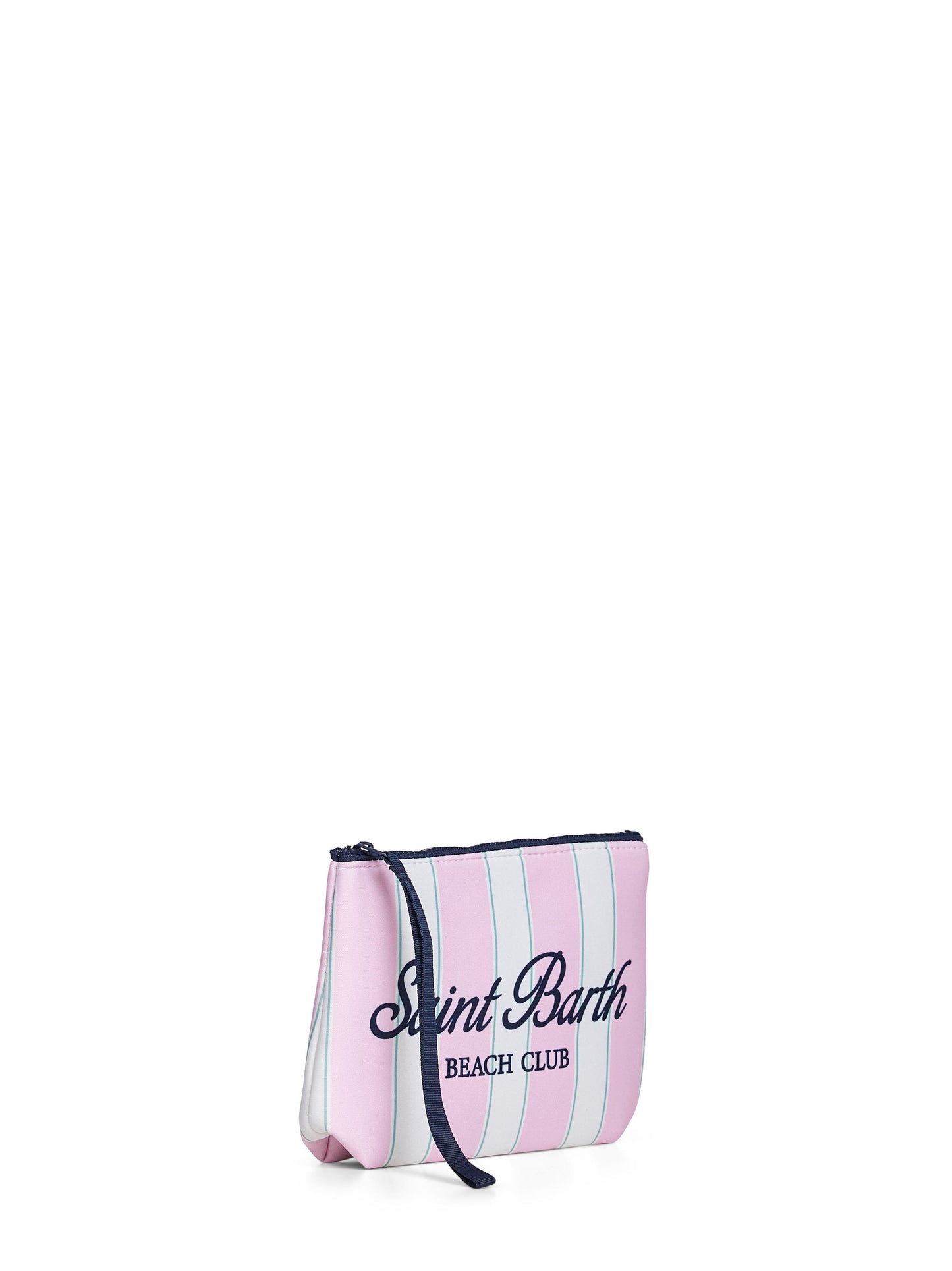 Pochette stampa a righe Aline rosa e bianco