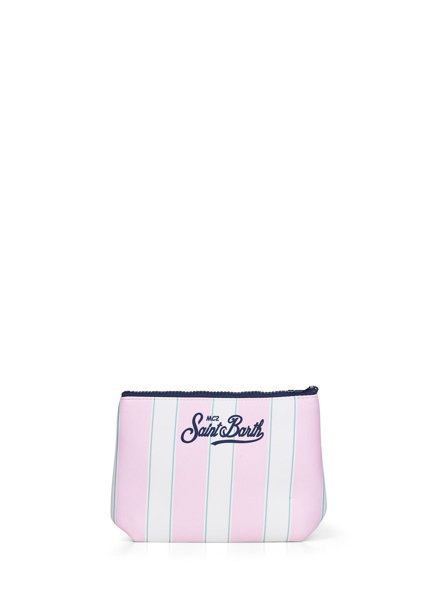 Pochette stampa a righe Aline rosa e bianco