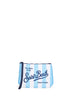 Pochette stampa a righe larghe Aline azzurro e bianco