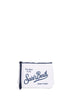 White Aline printed clutch bag