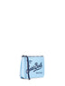 Pochette stampa a righe mini Aline azzurro e bianco