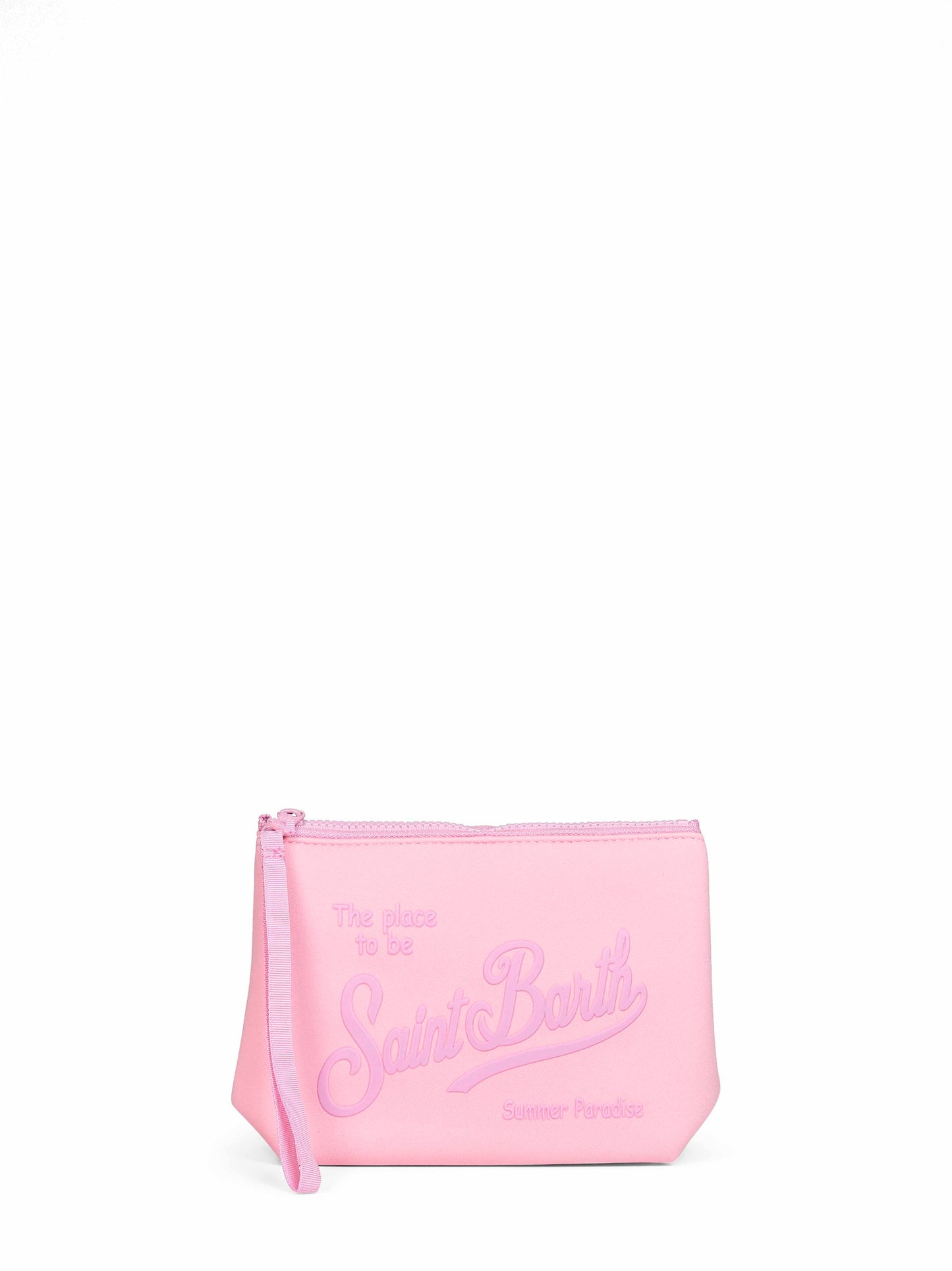 Pink Aline logo clutch bag