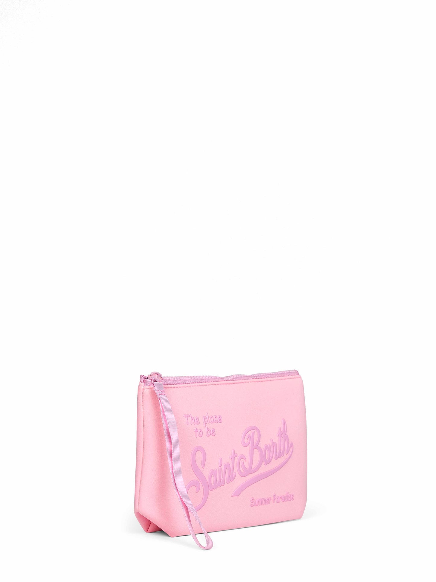 Pink Aline logo clutch bag