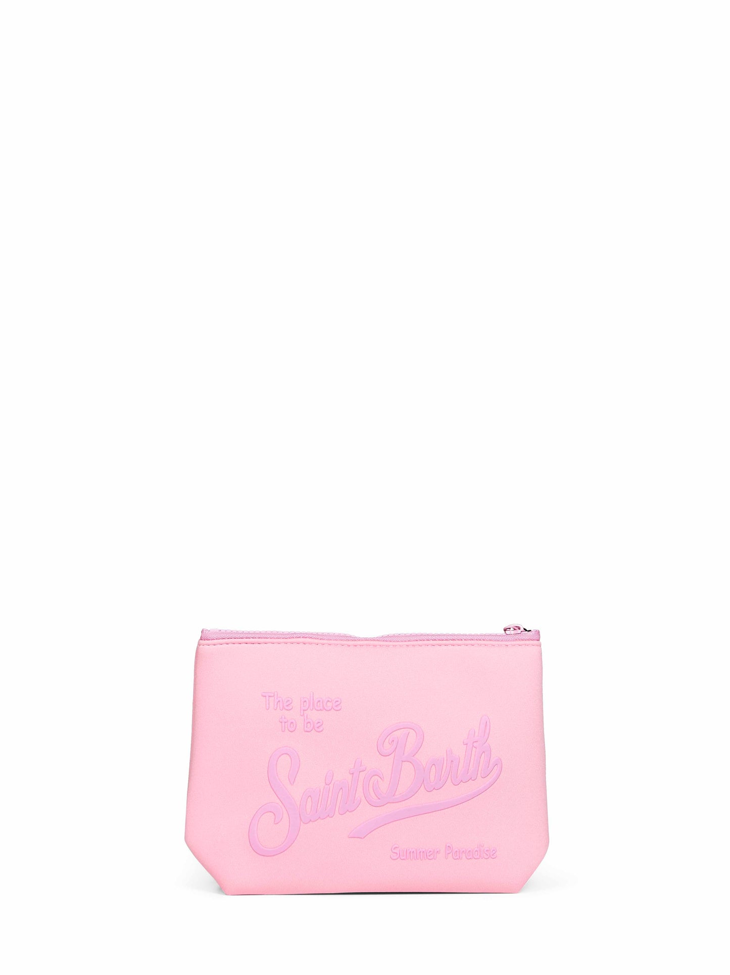 Pink Aline logo clutch bag