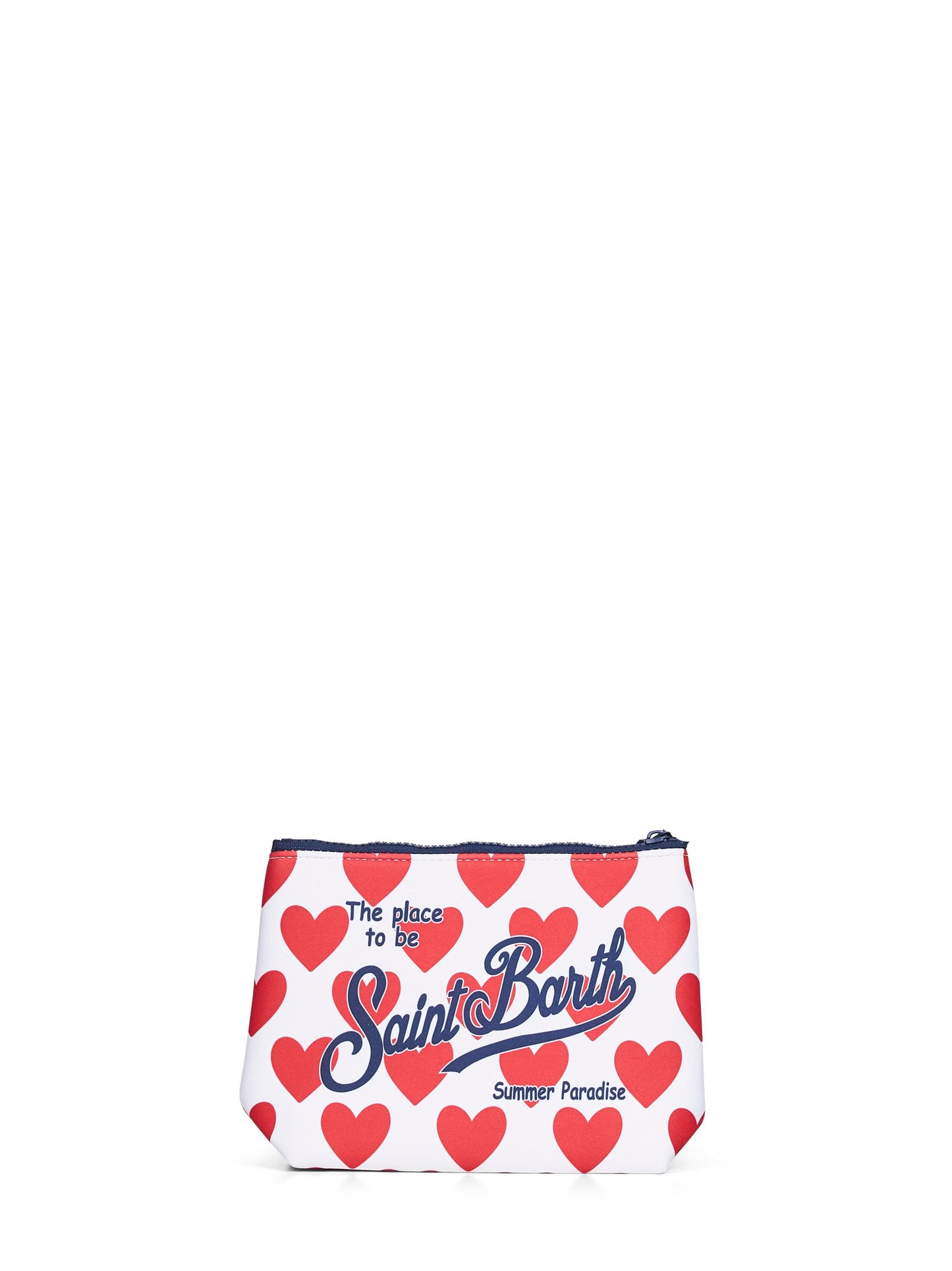 Pochette stampa cuori Aline bianco e rosso