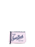Pochette stampa a righe mini Aline rosa e bianco