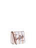 Beige and white Aline wide striped-print clutch bag